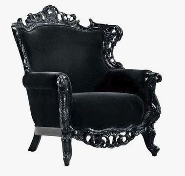 Karagul - (Black Rose) Black Throne Chair - Crystal Doll Bridal