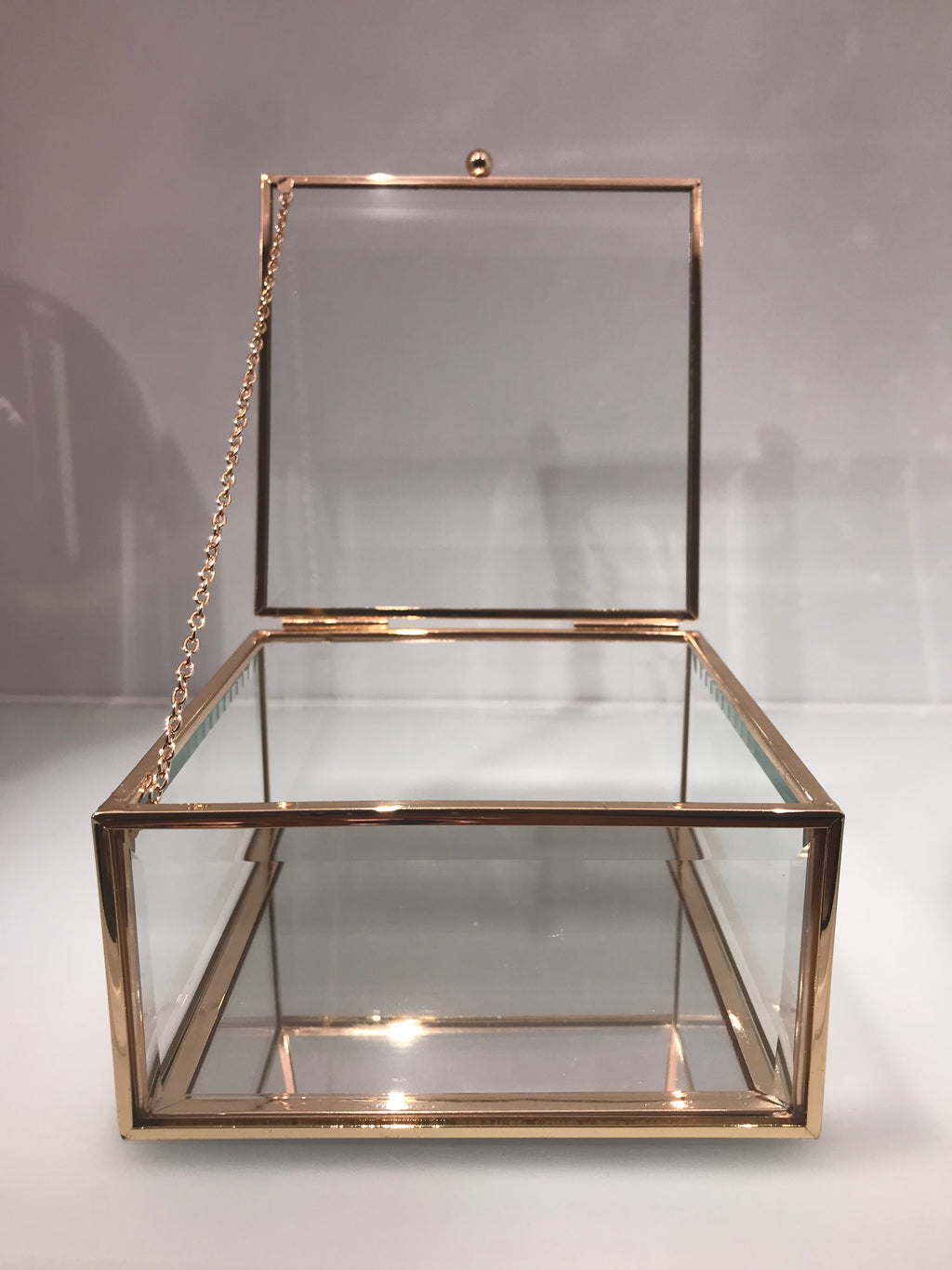LUX Gold Framed Glass Box - Crystal Doll Bridal