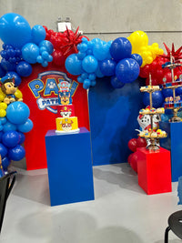 Blue & Red Superheroes Theme Oval Back Drop