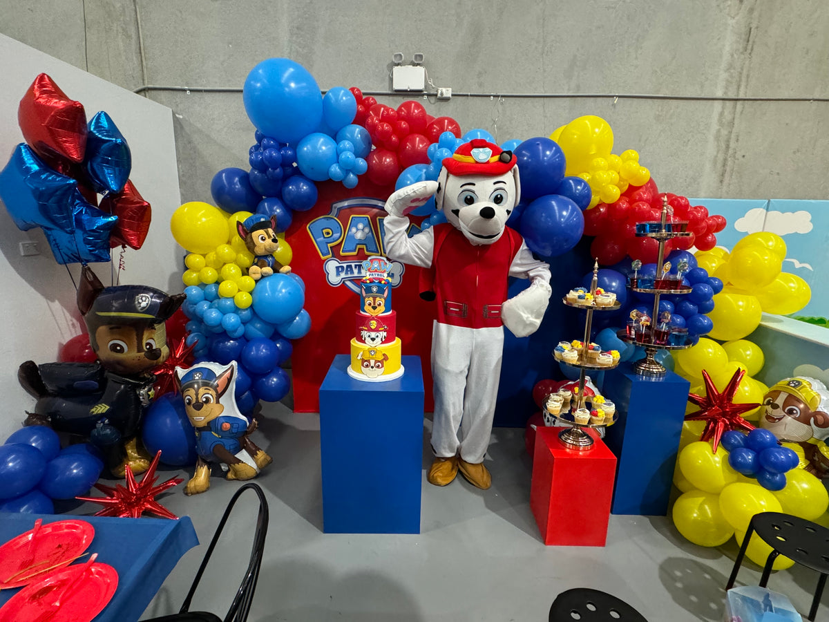 Blue & Red Superheroes Theme Oval Back Drop