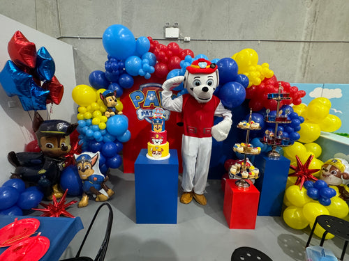 Blue & Red Superheroes Theme Oval Back Drop