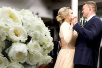 Over sized Flower Arrangement with Large Urn & Pedestal Hire - Crystal Doll Bridal