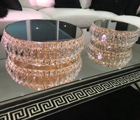 LUX Statement Gold & Crystal Mirror Cake Stands - Crystal Doll Bridal