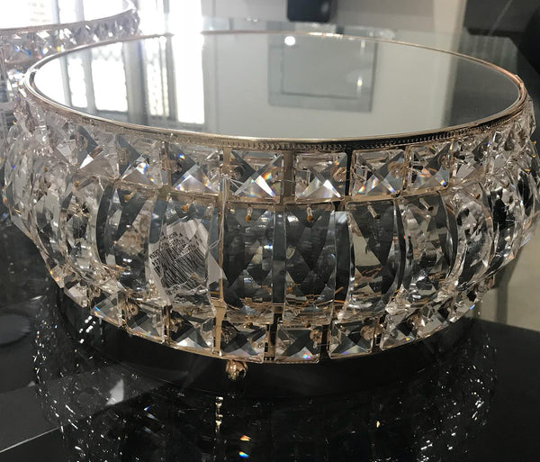 LUX Statement Gold & Crystal Mirror Cake Stands - Crystal Doll Bridal