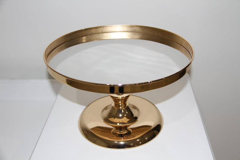 Gold Cake Tray with Mirror Plate 30cms / 11inches - Crystal Doll Bridal