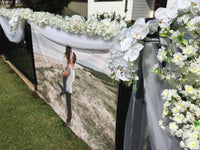 White Tulle & Floral External Home Decorations - Crystal Doll Bridal