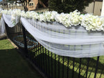 White Tulle & Floral External Home Decorations - Crystal Doll Bridal