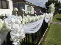 White Tulle & Floral External Home Decorations - Crystal Doll Bridal