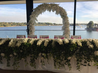 LUX White Large Roses, Peonies, Orchids and Leafy Greens Floral Runner - Crystal Doll Bridal