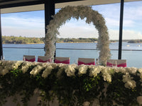 LUX White Large Roses, Peonies, Orchids and Leafy Greens Floral Runner - Crystal Doll Bridal