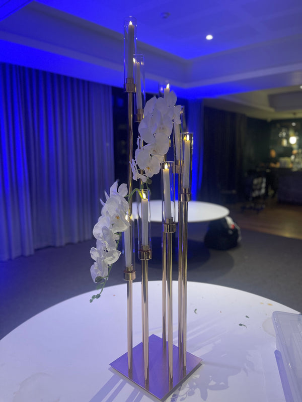 Multi Height Gold Candelabra