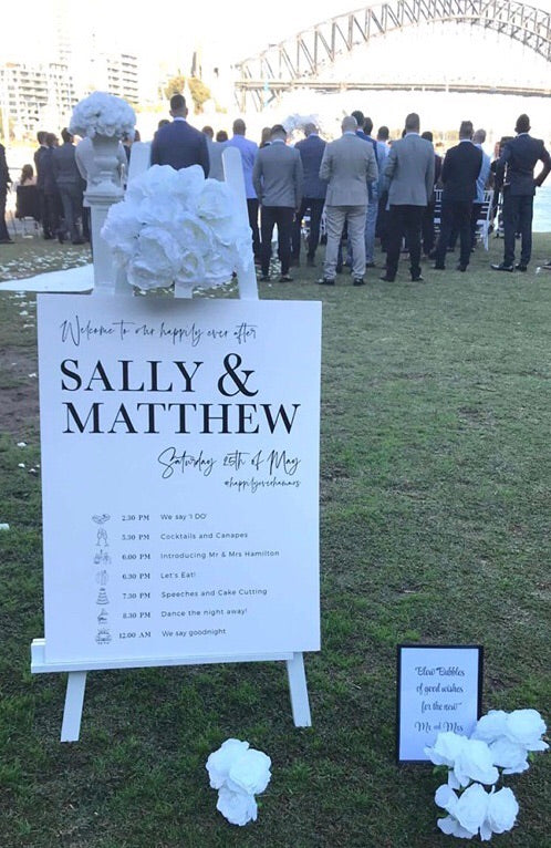 White Wooden Frame Easel & A1 Signage Frame - Crystal Doll Bridal